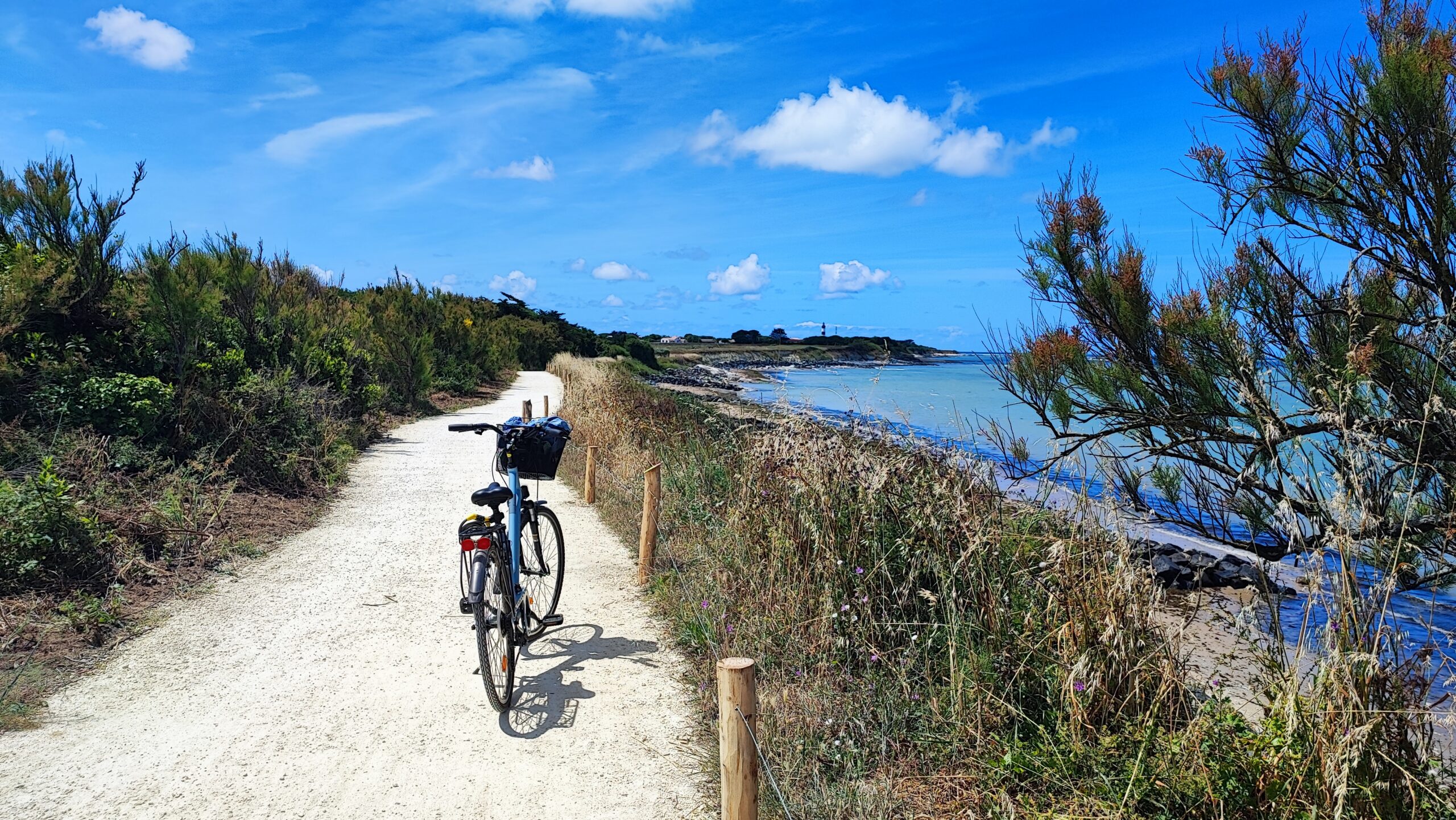 Vélo au bout du chemin du Sabia sur la piste cyclable